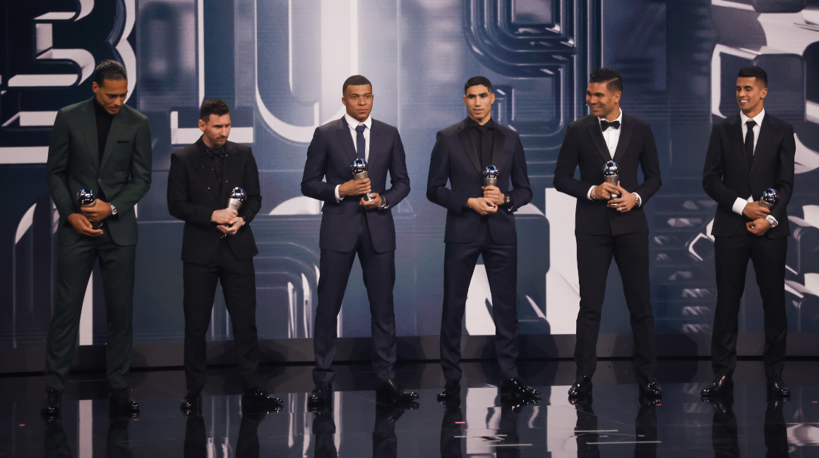Los jugadores del 11 ideal de la FIFA, en la gala de The Best, el 27 de febrero de 2023.