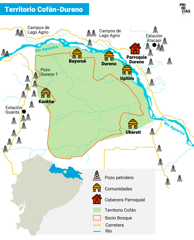 Mapa territorio Cofán-Dureno