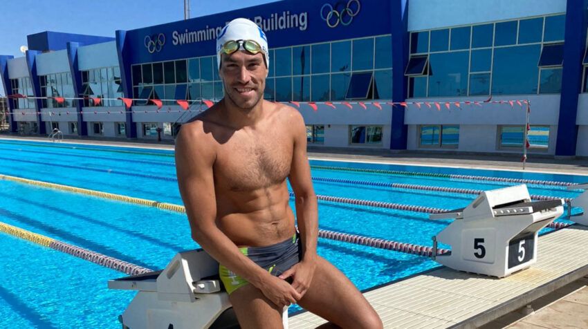 Esteban Enderica, en una piscina de entrenamiento en Italia, en febrero de 2023. 