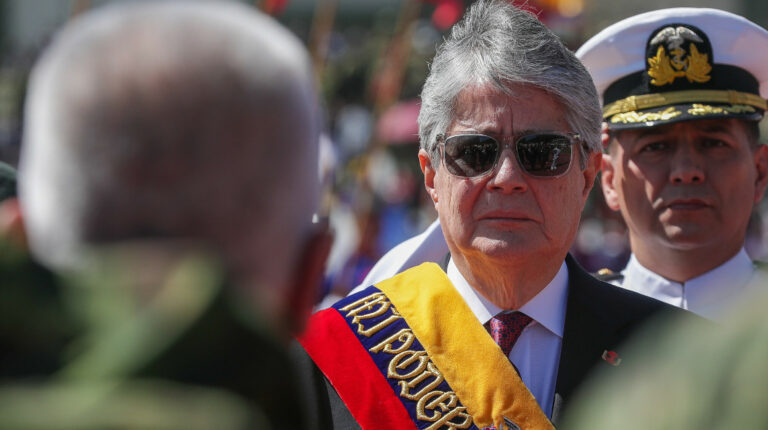 El presidente Guillermo Lasso en un evento en Quito, el 26 de enero de 2023.
