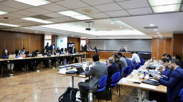 Imagen de la audiencia de formulación de cargos del caso Sinohydro, el 3 de marzo de 2023.