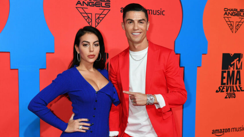 Georgina Rodríguez y su esposo futbolista, Cristiano Ronaldo.