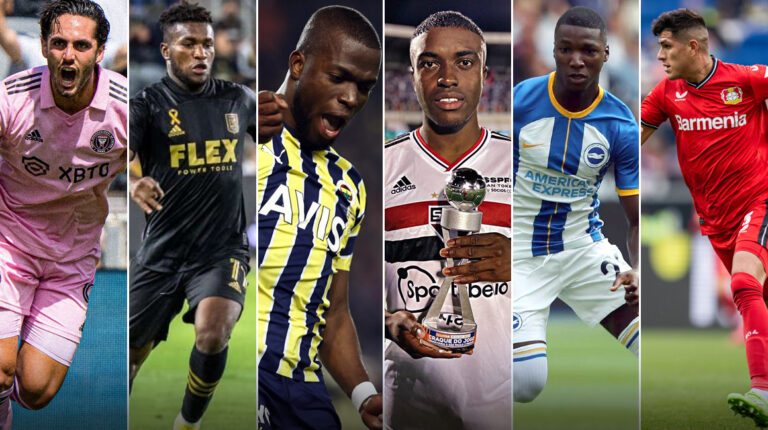 Leonardo Campana, José Cifuentes, Enner Valencia, Jhegson Méndez, Moisés Caicedo y Piero Hincapié, algunos de los futbolistas ecuatorianos más destacados en el exterior en 2023.