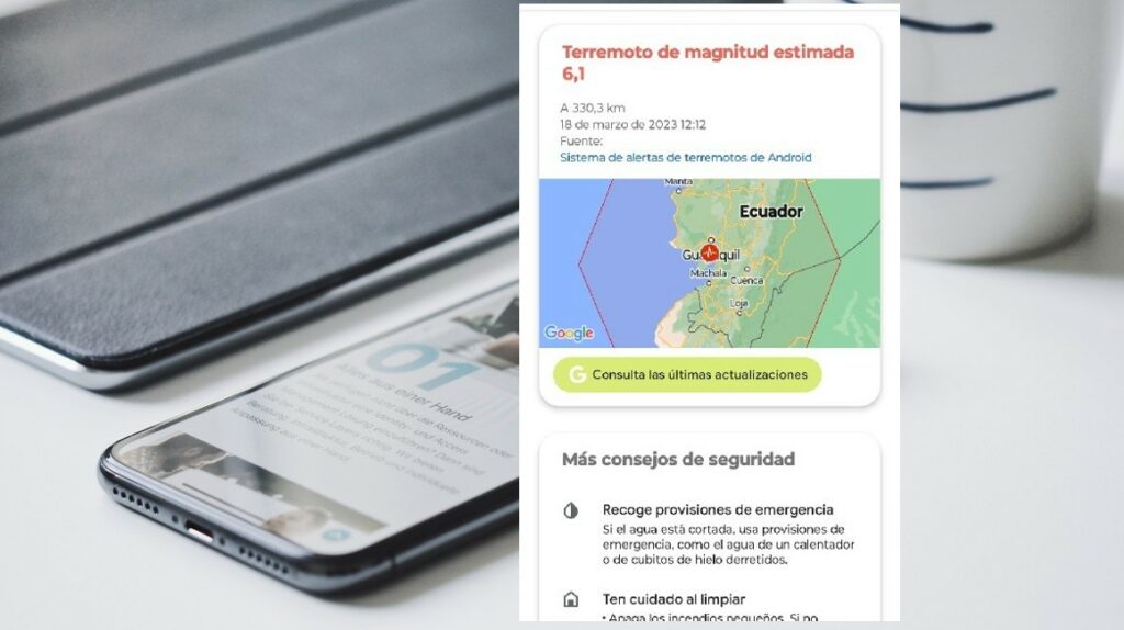 Terremoto: la alerta de Android y Google funcionó en Ecuador