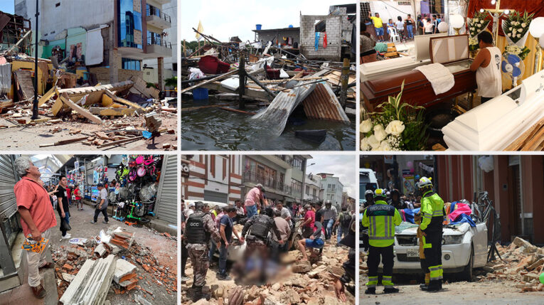 Impactantes imágenes muestran la magnitud del terremoto en Ecuador