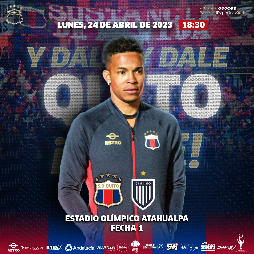 Deportivo Quito se enfrentará al Sandino el lunes 24 de abril de 2023.