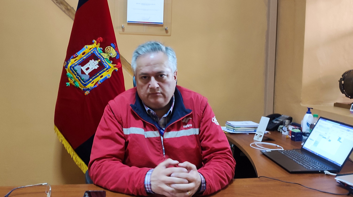 El gerente de Operaciones del Metro de Quito, Roberto Custode, en las oficinas del Metro, el 21 de marzo de 2023.