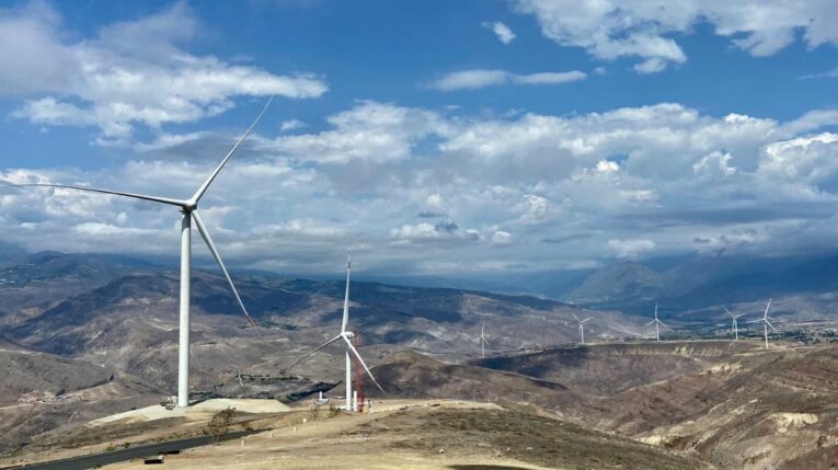Los aerogeneradores del Parque Eólico de Huascachaca, en Loja. 