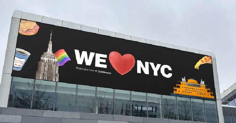 Nuevo logo de Nueva York en la promoción oficial de la ciudad. 
