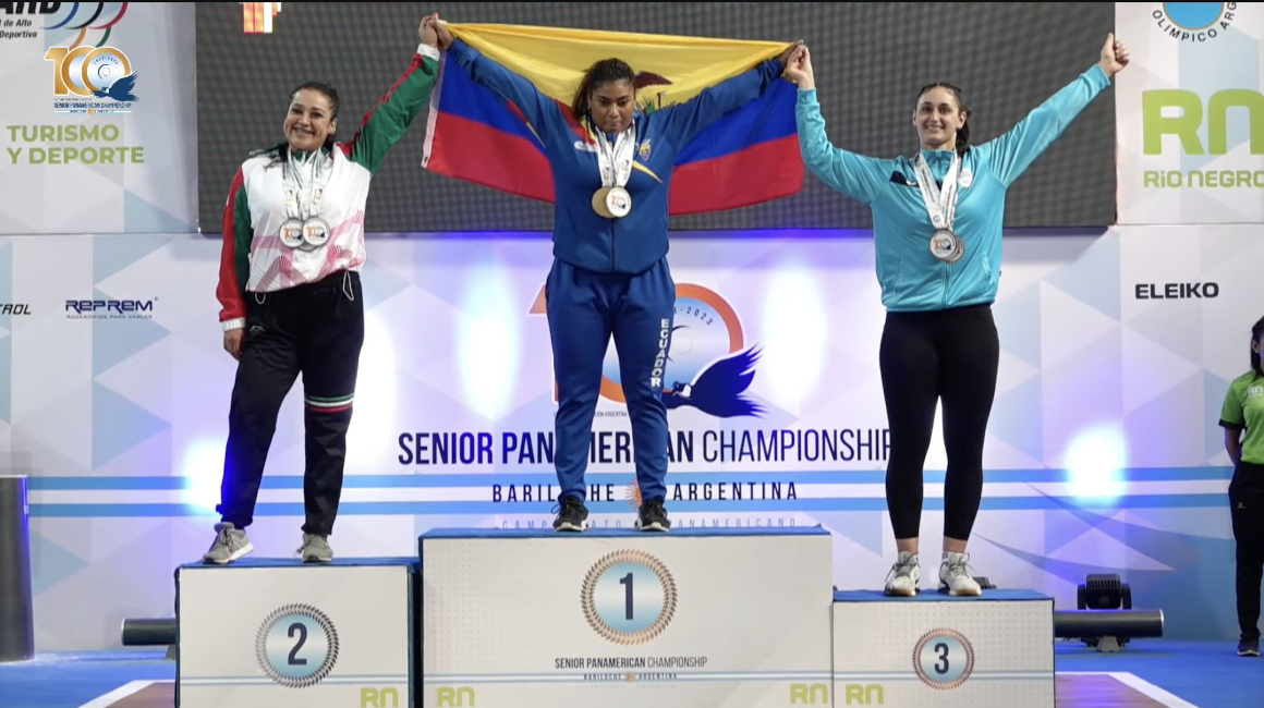 Dayana Mina se coronó campeona panamericana, en Bariloche, el 1 de abril de 2023.