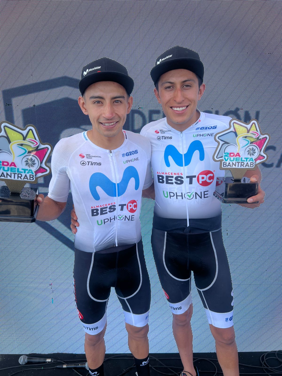 Marco Tulio Suesca y Juan Diego Alba, durante la Vuelta Bantrab.
