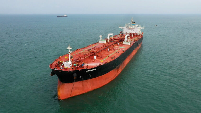 Imagen referencial del buque petrolero Pihincha, de Flopec, en junio de 2019.