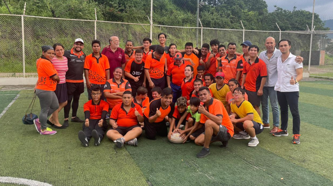 Los Yaguares, equipo de rugby inclusivo, después de un entrenamiento en Guayaquil.