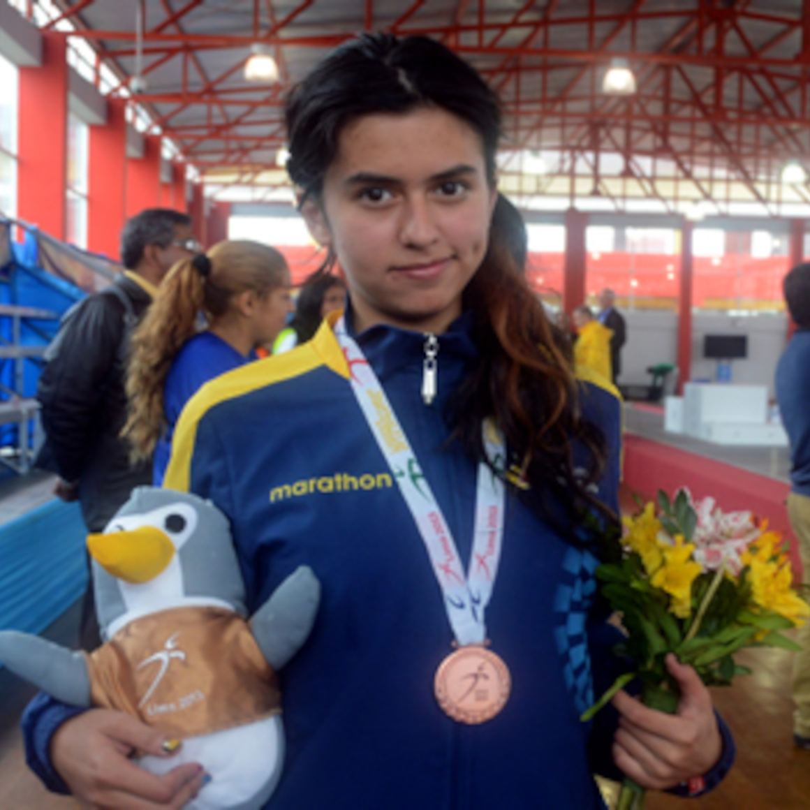 Camila Ortiz, con su medalla de los Suramericanos de la Juventud.