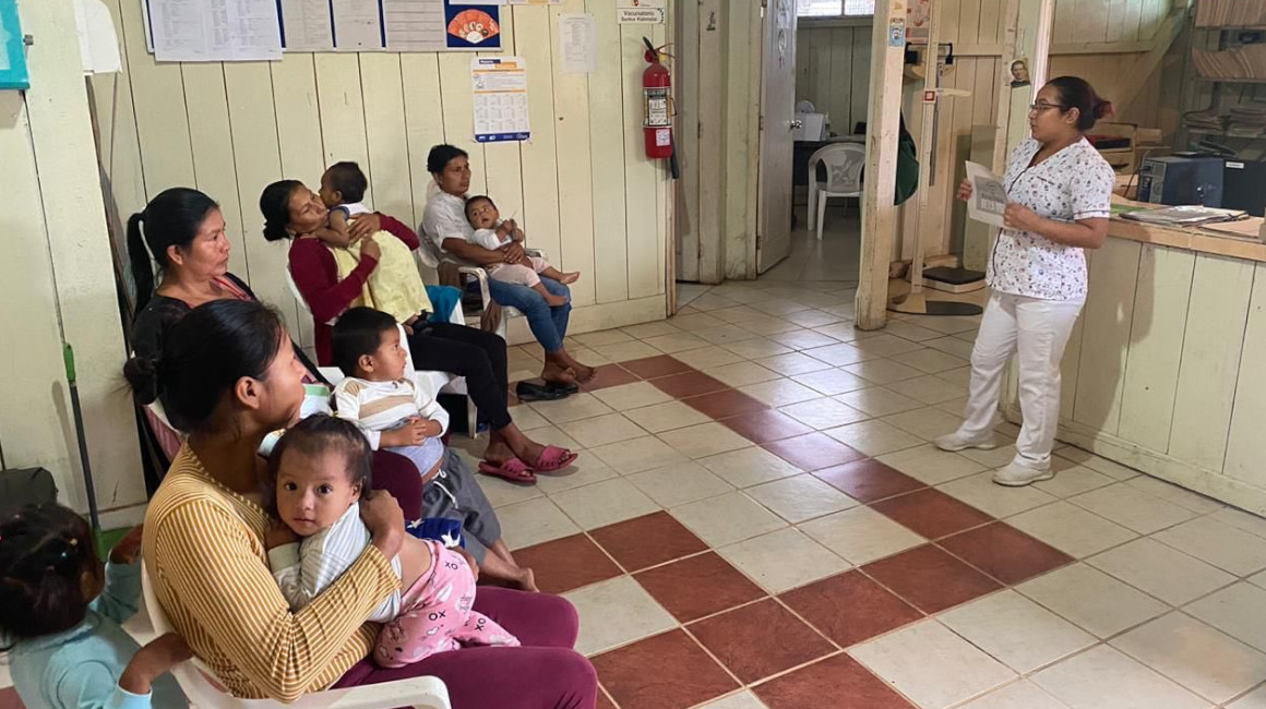 Controles de peso y talla a niños de las parroquias Huambi y Yaupi de Morona Santiago, por parte de los Ministerios de Salud e Inclusión Económica y Social, 19 de abril de 2023.