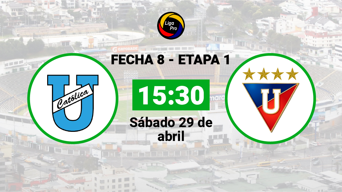 Universidad Católica se enfrenta a Liga de Quito, el sábado 29 de abril desde las 15:30.
