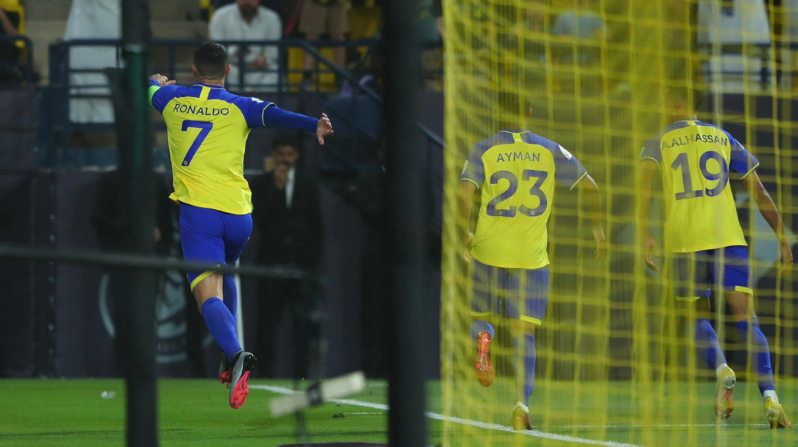 Cristiano Ronaldo, del Al Nassr, festeja su gol ante el Al Raed, el 28 de abril de 2023.