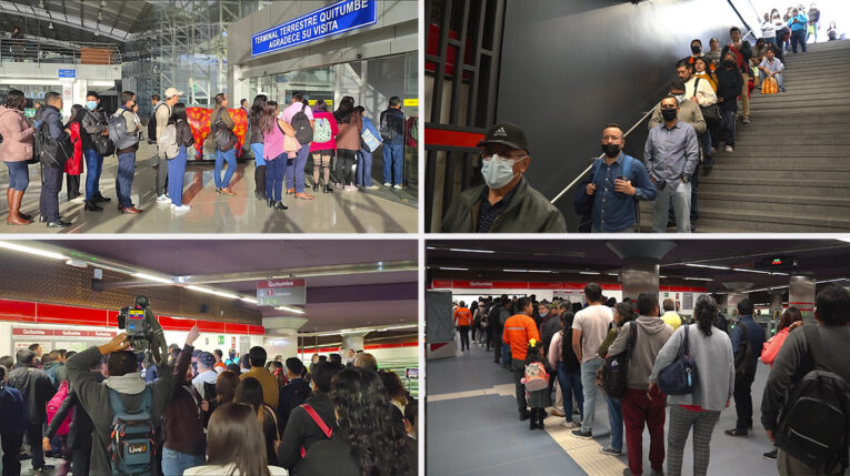 Caos y largas filas en el primer día que el Metro de Quito cobró pasajes