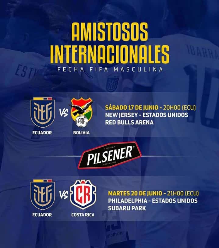 Amistosos de Ecuador para la Fecha FIFA de junio de 2023.