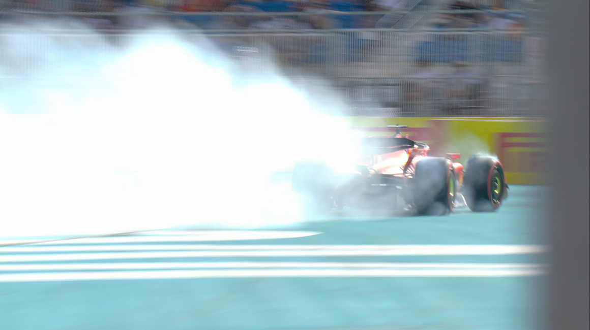Charles Leclerc perdió el control y se fue contra las barreras en el GP de Miami.