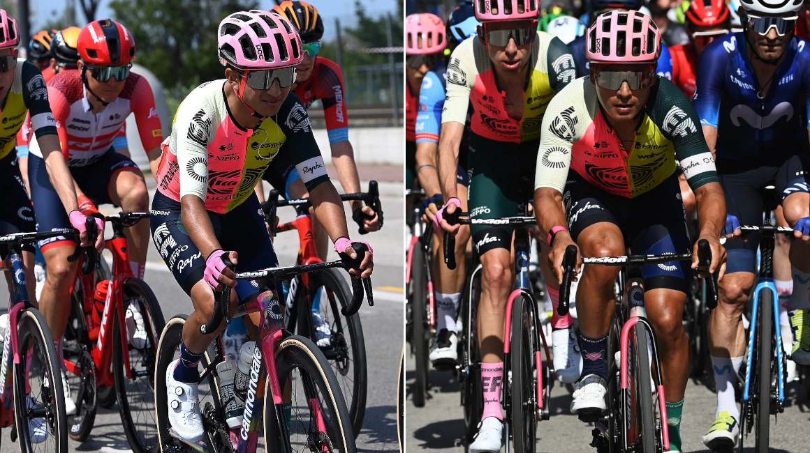 Alexander Cepeda y Jonathan Caicedo, durante la Etapa 2 del Giro de Italia, el 7 de mayo de 2023.