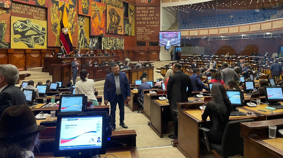 El Pleno de la Asamblea Nacional, este 9 de mayo de 2023, durante la sesión para decidir sobre el juicio político al presidente Guillermo Lasso.