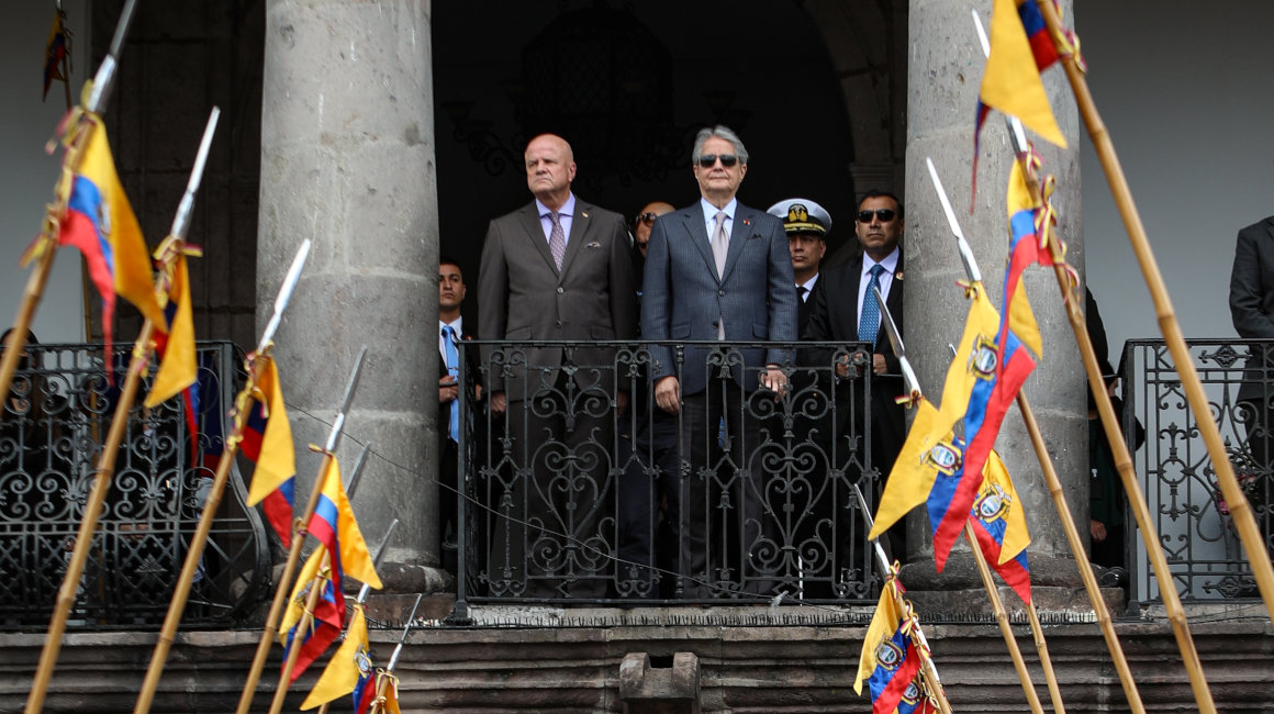 El vicepresidente Alfredo Borrero y el presidente Guillermo Lasso, en Quito, el 30 de agosto de 2022.