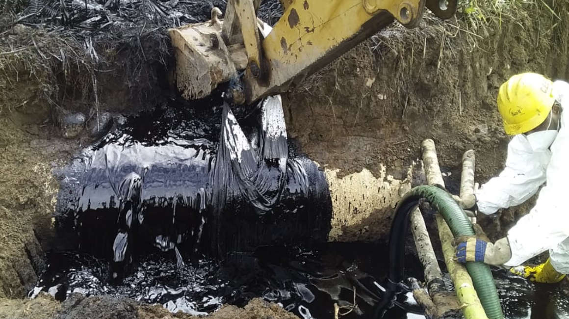 Derrame de petróleo que era transportado en el SOTE, el 10 de mayo de 2023. 