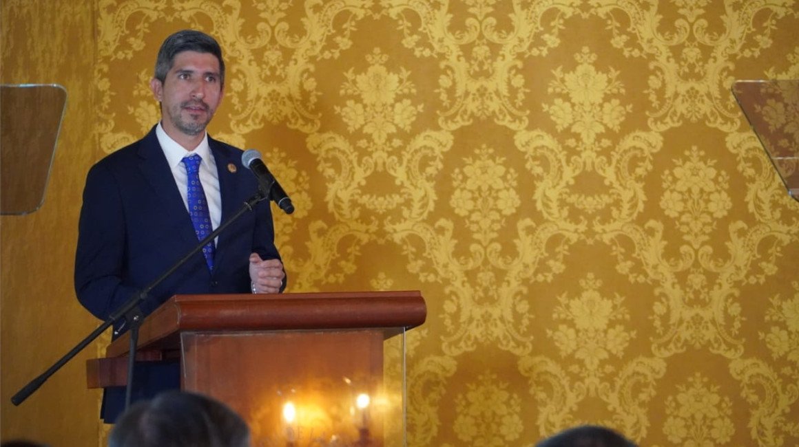 El director del SRI, Francisco Briones, durante la presentación de la reforma tributaria en mayo de 2023.