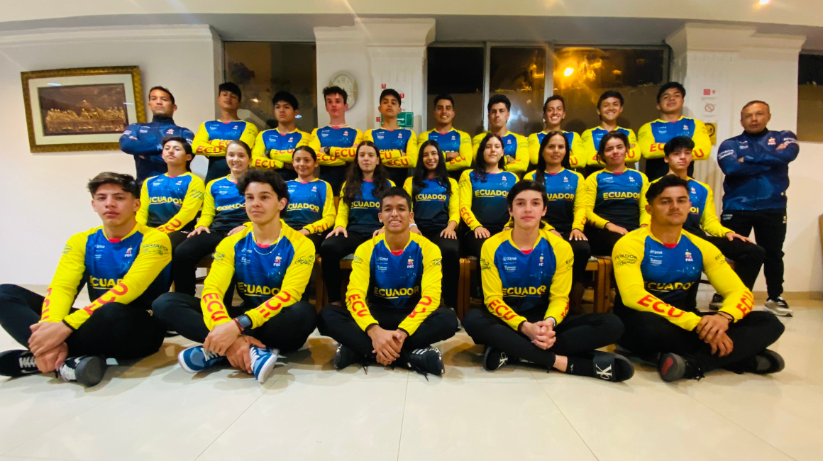 La selección ecuatoriana para el Panamericano de BMX.