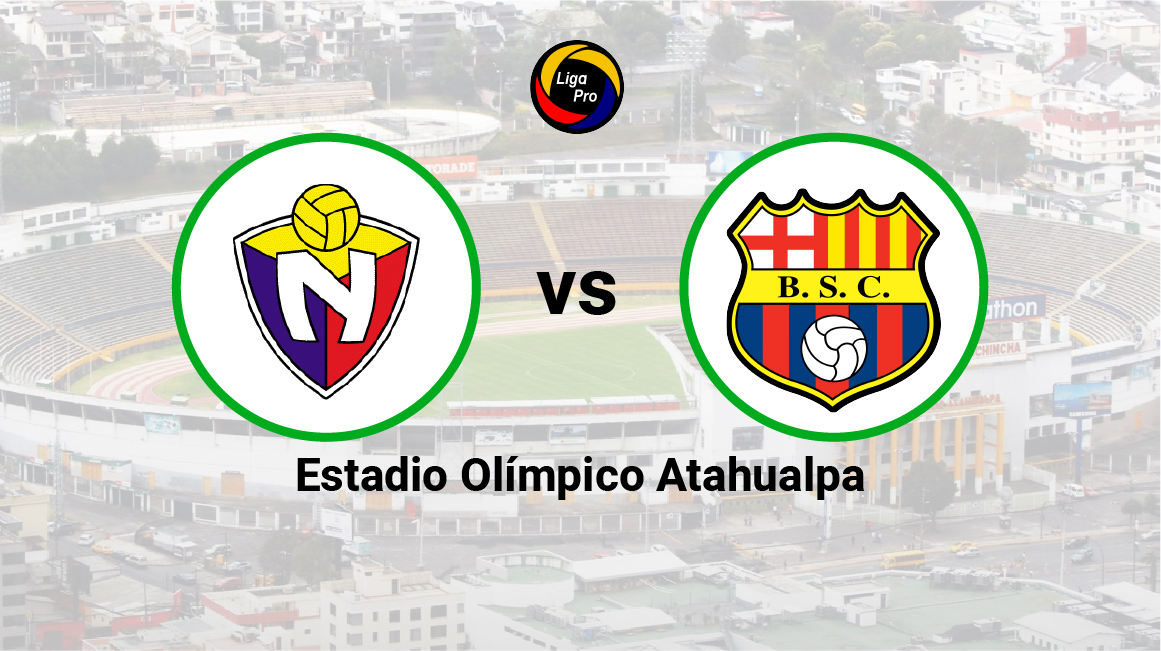 El Nacional se enfrenta a Barcelona en el estadio Olímpico Atahualpa, el 28 de mayo de 2023.