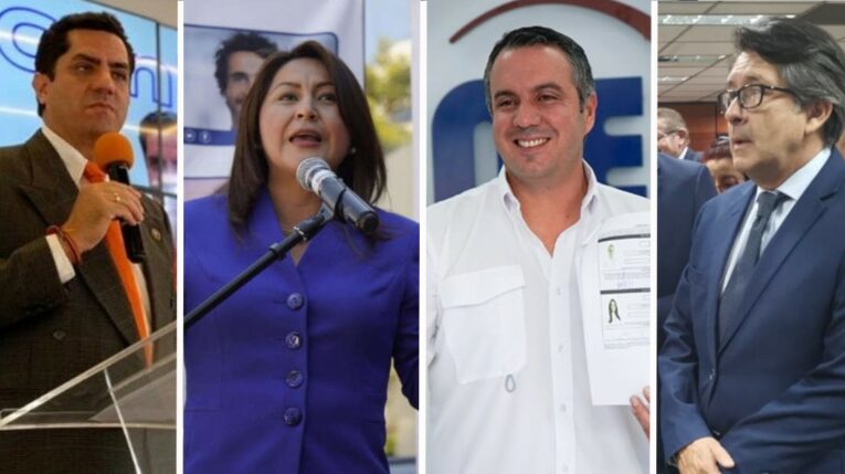 Xavier Hervas, Ximena Peña, Guillermo Celi y César Montúfar, candidatos presidenciables de 2021.