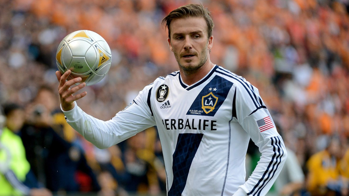 David Beckham, jugando para Los Ángeles Galaxy de la MLS.