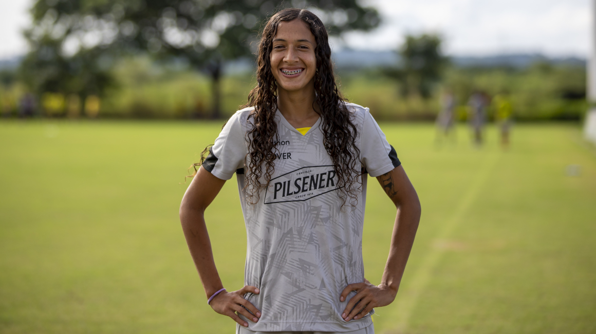 Maylin Arreaga, después de un entrenamiento con Barcelona, en Guayaquil, en mayo de 2023.