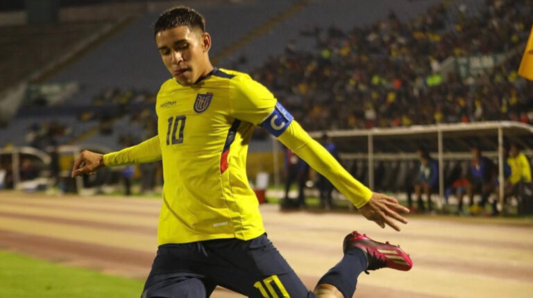 Kendry Páez, durante el Sudamericano Sub 17 en Ecuador, en abril de 2023.
