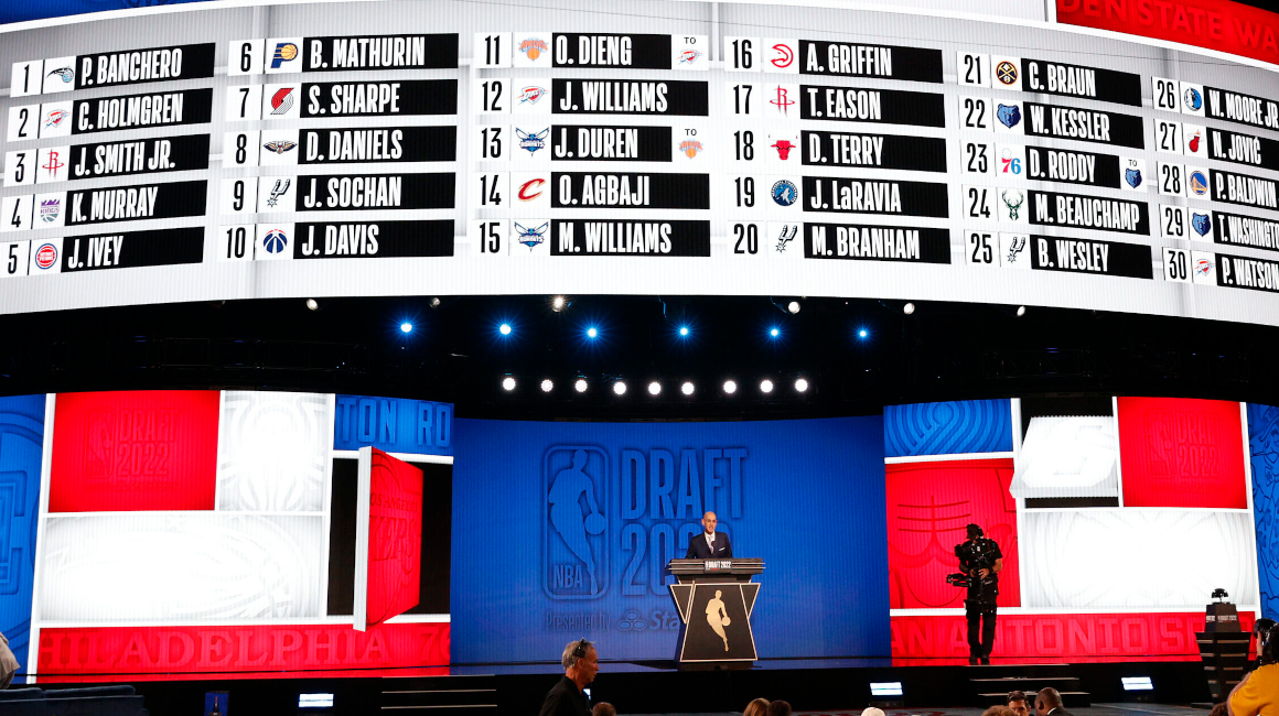 Vista panorámica del evento de Draft de la NBA en 2022.