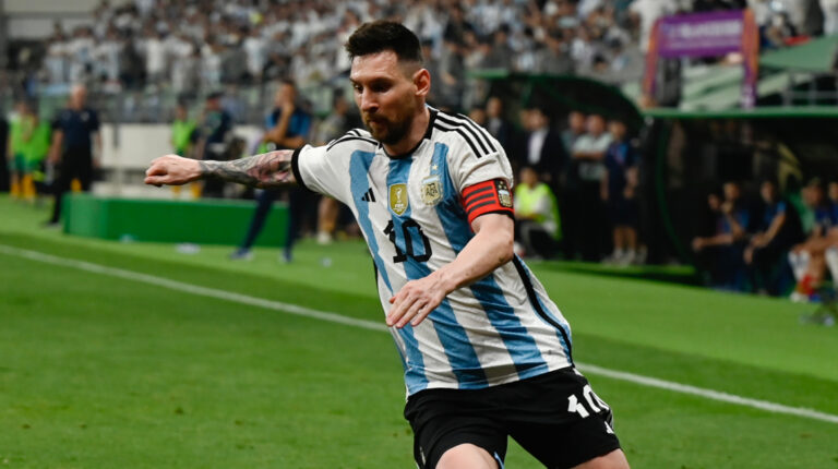 Lionel Messi, durante un amistoso de Argentina ante Australia, en Pekín, el 15 de junio de 2023.