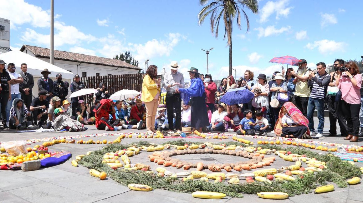 Celebración del Inti Raymi en Quito, el 21 de junio de 2023.