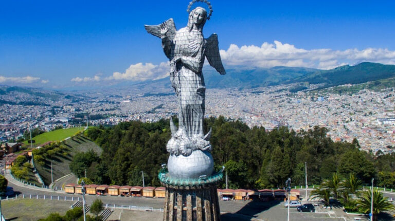 Imagen de la Virgen del Panecillo, en julio de 2022.