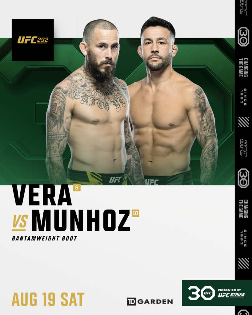 Póster de la pelea entre 'Chito' Vera y Pedro Munhoz en la UFC.