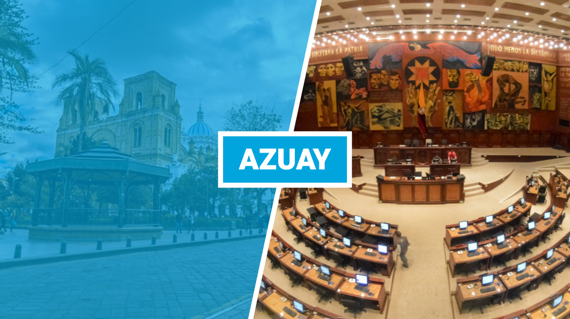 Composición visual sobre Azuay y la Asamblea Nacional.