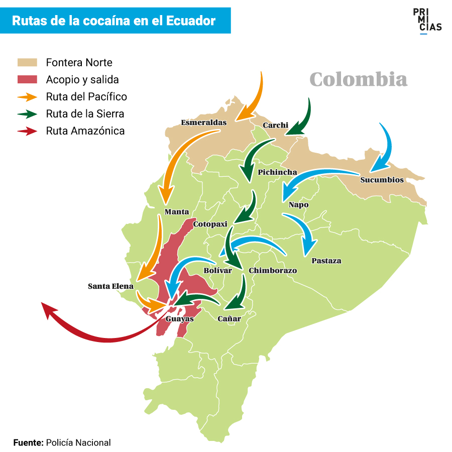 Rutas de la cocaína en el Ecuador