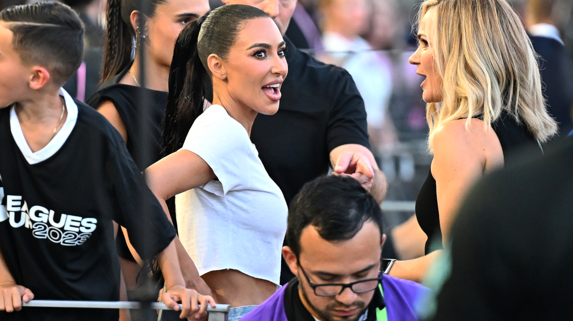 Kim Kardashian, durante el debut de Messi con el Inter Miami, el 21 de julio de 2023. 