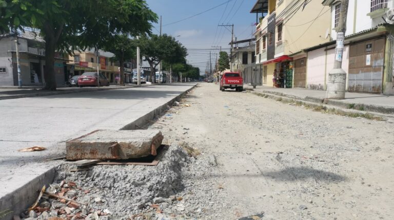 La avenida Cayetano Tarruel, en Los Esteros (sur de Guayaquil) presenta extensos tramos sin pavimentar desde diciembre pasado.