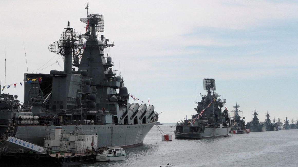Parte de la flota naval rusa desplegada en el Mar Negro.