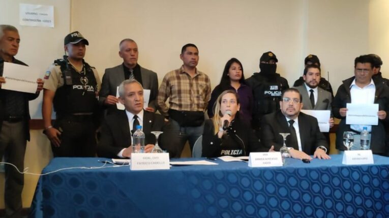 Los representantes del movimiento Construye se pronunciaron tras el crimen de Fernando Villavicencio, la tarde del 10 de agosto de 2023.