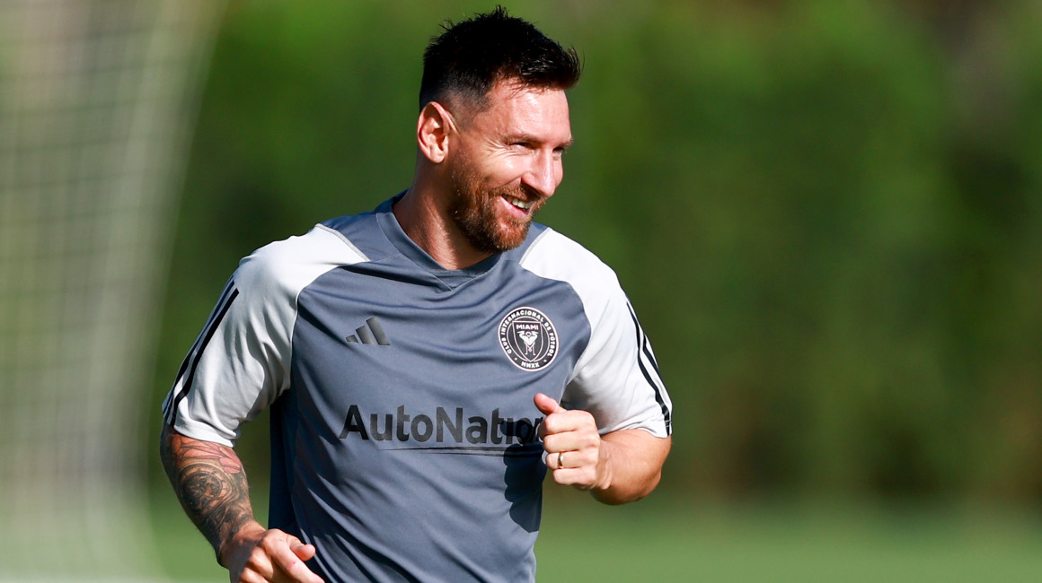 Lionel Messi durante la sesión de entrenamiento del Inter Miami, el 14 de agosto de 2023 en Fort Lauderdale, Florida.