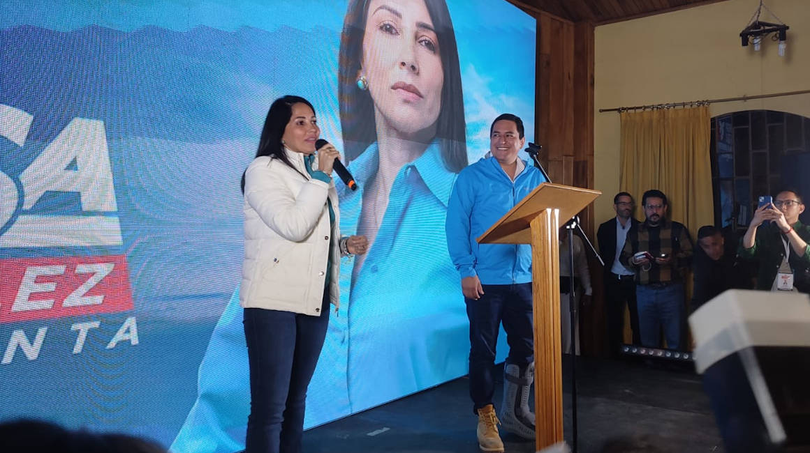 La candidata Luisa González, tras conocer los resultados de la primera vuelta electoral, el 20 de agosto de 2023.