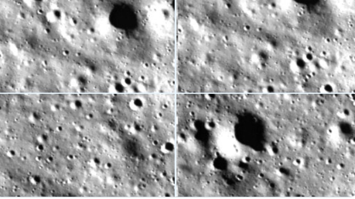 Imágenes de la superficie lunar todas por la misión espacial Chandrayaan-3.
