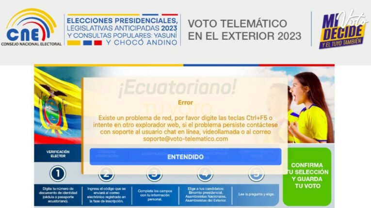 Usuarios del voto telemático en el exterior denunciaron la imposibilidad de ejercer su derecho al voto, el 20 de agosto de 2023.